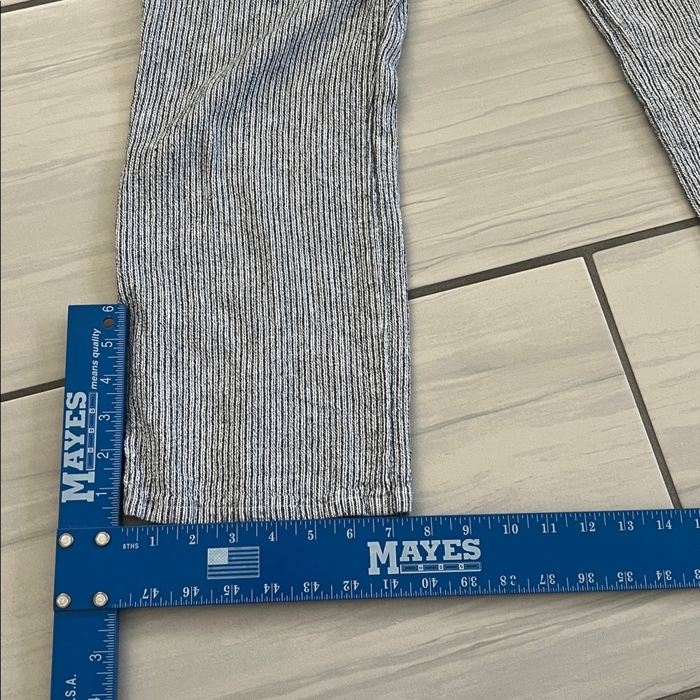 Per Se Linen Blend Striped Capri Pants with Pockets, Elastic & Drawstring Size M - Picture 8 of 8